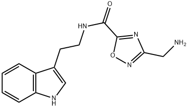 N-(2-(1H-吲哚-3-基)乙基)-3-(氨基甲基)-1,2,4-噁二唑-5-甲酰胺 结构式