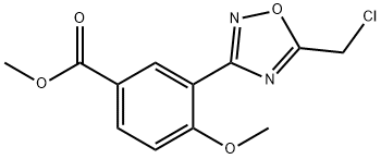 3-(5-(氯甲基)-1,2,4-噁二唑-3-基)-4-甲氧基苯甲酸甲酯 结构式