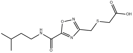 [({5-[(ISOPENTYLAMINO)CARBONYL]-1,2,4-OXADIAZOL-3-YL}METHYL)SULFANYL]ACETIC ACID 结构式