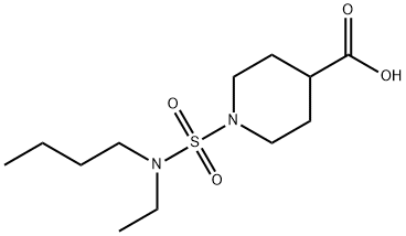1-{[丁基(乙基)氨基]磺酰基}哌啶-4-羧酸 结构式