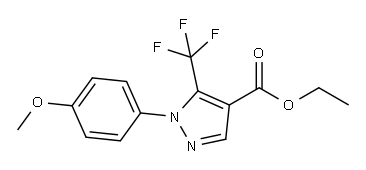 ETHYL 1-(4-METHOXYPHENYL)-5-(TRIFLUOROMETHYL)PYRAZOLE-4-CARBOXYLATE 结构式