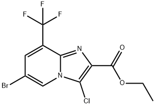 6-溴-3-氯-8-(三氟甲基)咪唑并[1,2-A]吡啶-2-甲酸乙酯 结构式