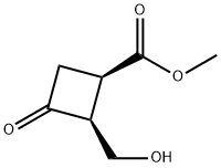 Cyclobutanecarboxylic acid, 2-(hydroxymethyl)-3-oxo-, methyl ester, cis- (9CI) 结构式