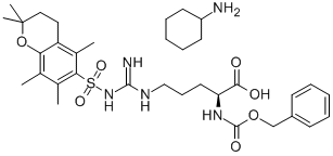N-苄氧羰基-N'-(2,2,5,7,8-五甲基苯并二氢吡喃-6-磺酰基)-L-精氨酸环己胺盐 结构式