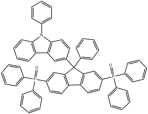 3-(2,7-bis(diphenylphosphoryl)-9-phenyl-9H-fluoren-9-yl)-9-phenyl-9H-carbazole 结构式