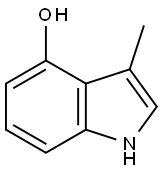 3-甲基-4-羟基-1H-吲哚 结构式