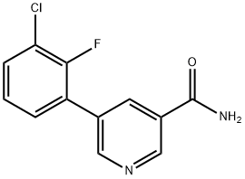 5-(3-氯-2-氟苯基)烟酰胺 结构式