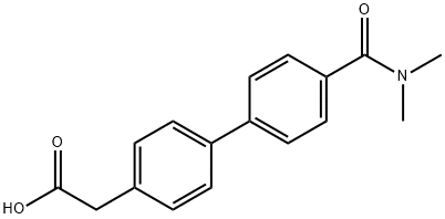 4-[4-(Dimethylcarbamoyl)phenyl]phenylacetic acid 结构式