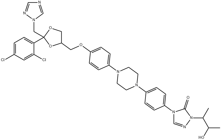 羟基伊曲康唑(伊曲康唑代谢物) 结构式