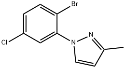 1-(2-溴-5-氯苯基)-3-甲基-1H-吡唑 结构式
