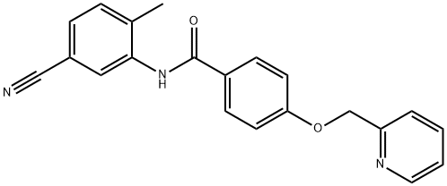 N-(5-cyano-2-methylphenyl)-4-(pyridin-2-ylmethoxy)benzamide 结构式