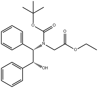 N-(tert-Butyloxycarbonyl)-N-[(1S,2R)-2-hydroxy-1,2-diphenylethyl]-glycine Ethyl Ester 结构式