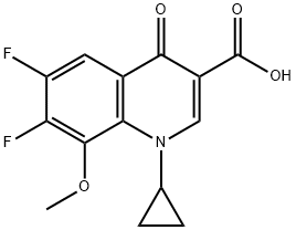 1-环丙基-6,7-二氟-1,4-二氢-8-甲氧基-4-氧代-3-喹啉羧酸 结构式