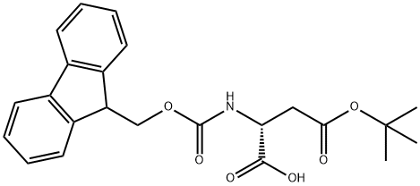 N-芴甲氧羰基-D-天冬氨酸-4-叔丁酯 结构式