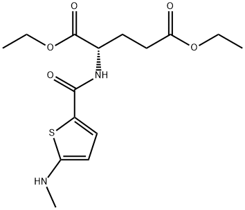 N-(5-甲氨基-2-噻吩甲酰基)-L-谷氨酸二乙酯 结构式