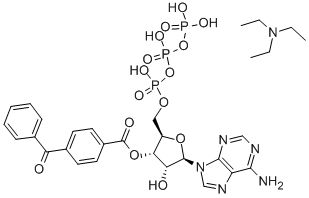 2-3-(4-苯甲酰苯甲酰)腺苷 5-三磷酸三乙铵盐(-20°C) 结构式
