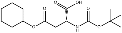 N-叔丁氧羰酰基-D-天冬氨酸 4-环己酯 结构式