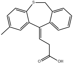 (E)-3-(2-Methyl-6,11-dihydrodibenzo(b,e)thiepin-11-ylidene)propionic a cid 结构式