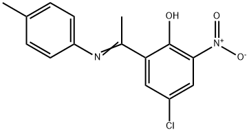 4-CHLORO-2-[1-[(4-METHYLPHENYL)IMINO]ETHYL]-6-NITRO-PHENOL 结构式