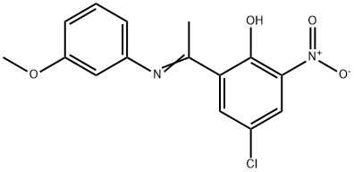 4-CHLORO-2-[1-[(3-METHOXYPHENYL)IMINO]ETHYL]-6-NITRO-PHENOL 结构式