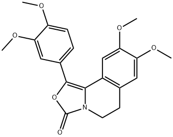 3H-Oxazolo[4,3-a]isoquinolin-3-one,  1-(3,4-dimethoxyphenyl)-5,6-dihydro-8,9-dimethoxy- 结构式