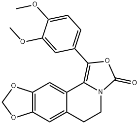 3H-[1,3]Dioxolo[4,5-g]oxazolo[4,3-a]isoquinolin-3-one,  1-(3,4-dimethoxyphenyl)-5,6-dihydro- 结构式