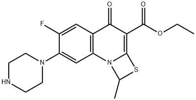 6-氟-7-哌嗪-1-甲基-4-氧代-[1,3]硫氮杂环[3,2-a]喹啉-3-羧酸乙酯 结构式
