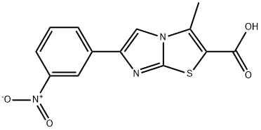 3-METHYL-6-(3-NITROPHENYL)IMIDAZO[2,1-B][1,3]THIAZOLE-2-CARBOXYLIC ACID 结构式