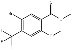 5-溴-2-甲氧基-4-(三氟甲基)苯甲酸甲酯 结构式