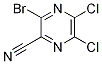 3-bromo-5,6-dichloropyrazine-2-carbonitrile 结构式