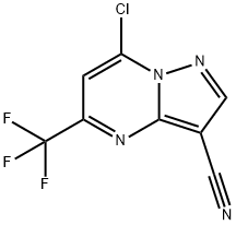 7-chloro-5-(trifluoromethyl)pyrazolo[1,5-a]pyrimidine-3-carbonitrile 结构式