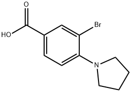 3-溴-4-(1-吡咯烷基)苯甲酸 结构式