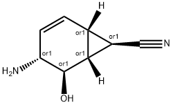 Bicyclo[4.1.0]hept-2-ene-7-carbonitrile, 4-amino-5-hydroxy-, (1alpha,4beta,5alpha,6alpha,7alpha)- (9CI) 结构式