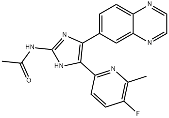 AcetaMide, N-[5-(5-fluoro-6-Methyl-2-pyridinyl)-4-(6-quinoxalinyl)-1H-iMidazol-2-yl]- 结构式