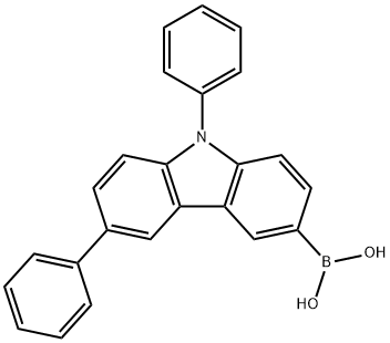 B-(6,9-二苯基-9H-咔唑-3-基)硼酸 结构式