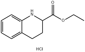 2-Quinolinecarboxylic acid, 1,2,3,4-tetrahydro-, ethyl ester, hydrochloride 结构式