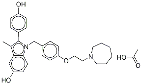 1-[[4-[2-(六氢-1H-氮杂卓-1-基)乙氧基-1,1,2,2-D<SUB>4</SUB>]苯基]甲基]-2-(4-羟基苯基)-3-甲基-1H-吲哚-5-醇 结构式