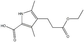 4-(3-乙氧基-3-氧代丙基)-3,5-二甲基-1H-吡咯-2-羧酸 结构式