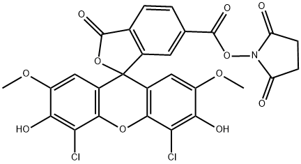6-羧基-4,5-二氯-2,7-二甲氧基荧光素琥珀酰亚胺酯 结构式
