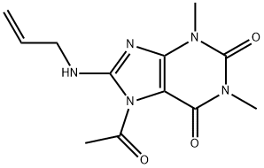1H-Purine-2,6-dione,  7-acetyl-3,7-dihydro-1,3-dimethyl-8-(2-propenylamino)-  (9CI) 结构式