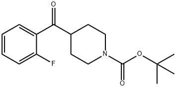 4-(2-氟苯甲酰基)-1-哌啶羧酸叔丁酯 结构式