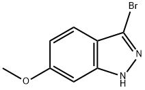 3-溴-6-甲氧基-1H-吲唑 结构式