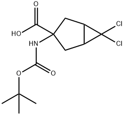 3-(BOC-氨基)-6,6-二氯双环[3.1.0]己烷-3-甲酸 结构式
