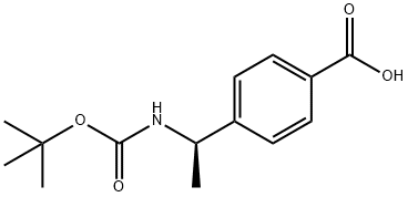 4-[(1R)-1-[[叔丁氧羰基]氨基]乙基]苯甲酸 结构式