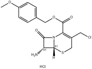 7-氨基-3-氯甲基-3-头孢唑啉-4-羧酸对甲氧苄盐酸盐 结构式