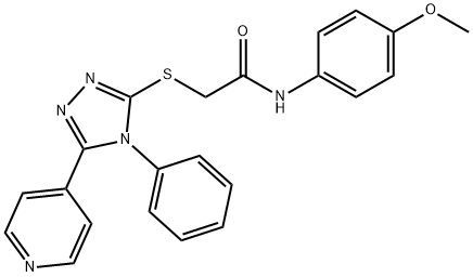 N-(4-methoxyphenyl)-2-[(4-phenyl-5-pyridin-4-yl-1,2,4-triazol-3-yl)sul fanyl]acetamide 结构式