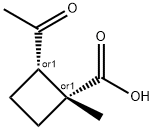 Cyclobutanecarboxylic acid, 2-acetyl-1-methyl-, cis- (9CI) 结构式