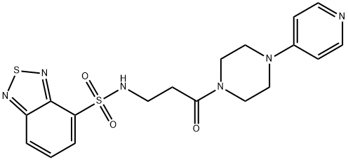 N-(3-氧代-3-(4-(吡啶-4-基)哌嗪-1-基)丙基)苯并[C][1,2,5]噻二唑-4-磺酰胺 结构式
