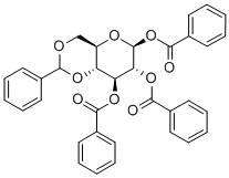 4,6-O-(苯基亚甲基)-BETA-D-吡喃葡萄糖三苯甲酸酯 结构式