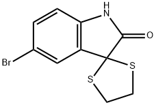 5-BROMO-3,3-(ETHYLENEDITHIO)-1,3-DIHYDRO-INDOLE-2-ONE 结构式